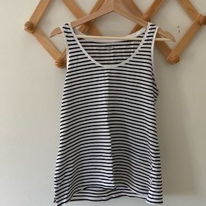 Black and white striped sleeveless shirt